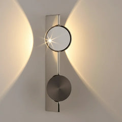 Aurora Borealis – Modern Dual-Disc LED Wall Sconce (Chrome)