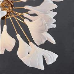 Olivia – Olive Branch Chandelier (Gold & White Floral)