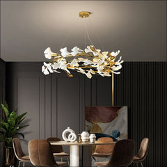 Wreath on Head – Luxury LED Chandelier (Gold & Crystal)