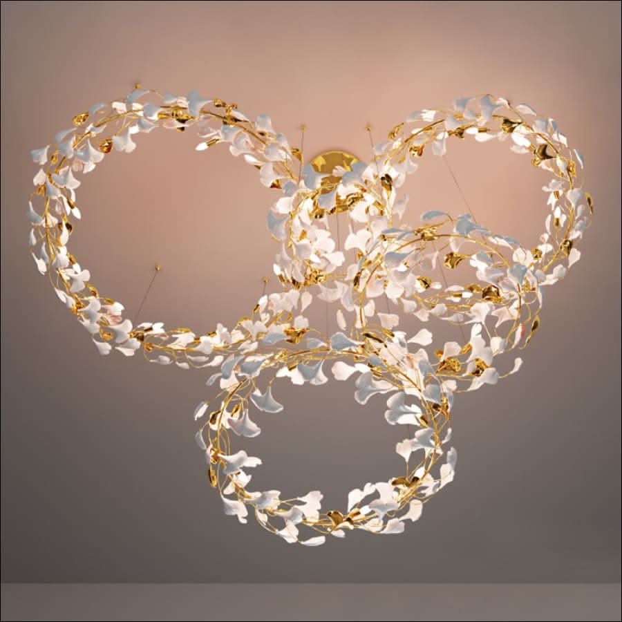 Wreath on Head – Luxury LED Chandelier (Gold & Crystal)