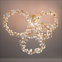 Wreath on Head – Luxury LED Chandelier (Gold & Crystal)