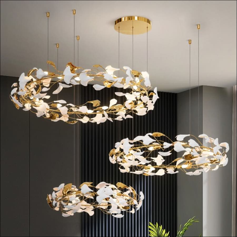 Wreath on Head – Luxury LED Chandelier (Gold & Crystal)