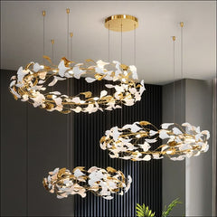 Wreath on Head – Luxury LED Chandelier (Gold & Crystal)
